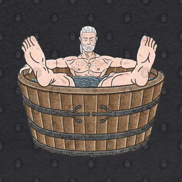 Geralt of Rivia Bathtub Scene | Medieval marginalia inspired by The Witcher by MahakamWorkshop